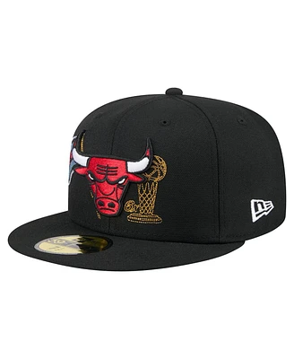 New Era Men's Black Chicago Bulls State Stitch 59FIFTY Fitted Hat
