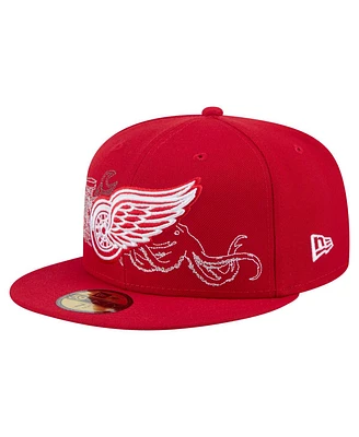 New Era Men's Red Detroit Wings State Stitch 59FIFTY Fitted Hat