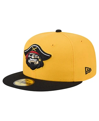 New Era Men's Yellow/Black Bradenton Marauders Authentic Collection 59FIFTY Fitted Hat