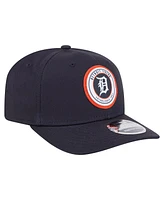New Era Men's Navy Detroit Tigers Circle Patch 9SEVENTY Stretch-Snap Hat