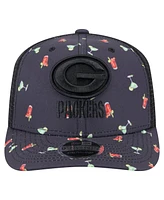New Era Men's Navy/Black Green Bay Packers Adventure Drinks Pattern 9SEVENTY Stretch-Snap Hat