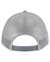 New Era Men's Gray New England Patriots Domain A-Frame Trucker 9FORTY Adjustable Hat