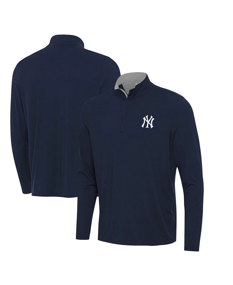 Antigua Men's Navy New York Yankees Content Quarter-Zip Top