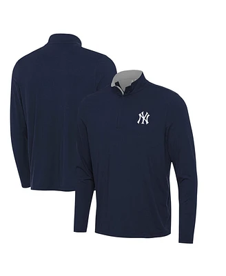 Antigua Men's Navy New York Yankees Content Quarter-Zip Top
