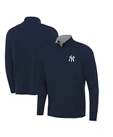 Antigua Men's Navy New York Yankees Content Quarter-Zip Top