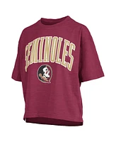 Pressbox Women's Garnet Florida State Seminoles Nelson Arch Over Logo Waist Length Oversized Slub T-Shirt