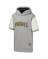 Outerstuff Big Boys and Girls Heather Gray San Diego Padres Line Up Short Sleeve Pullover Hoodie