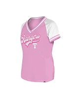 New Era Women's Light Pink Texas Rangers Gameday V-Neck T-Shirt