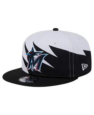 New Era Men's Black/White Miami Marlins Jagged 9FIFTY Snapback Hat