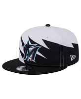 New Era Men's Black/White Miami Marlins Jagged 9FIFTY Snapback Hat