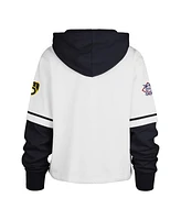 '47 Brand Women's White Milwaukee Brewers Trifecta Shortstop Cropped Pullover Hoodie