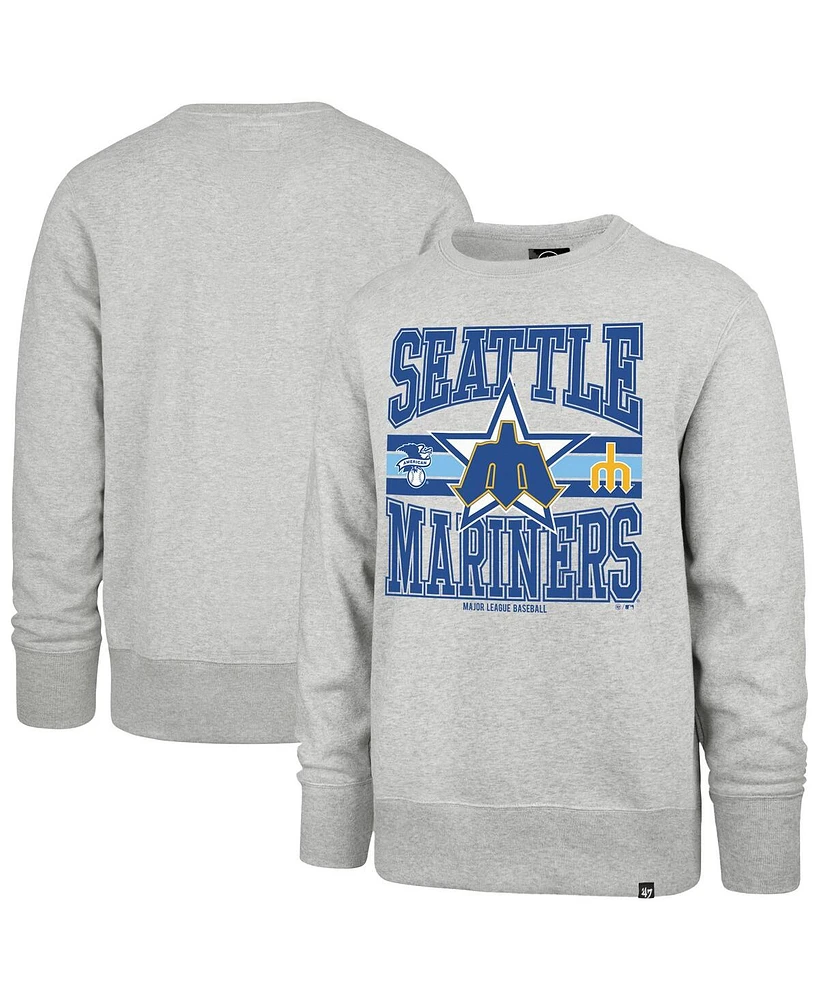 '47 Brand Men's Gray Seattle Mariners Letters Headline Pullover Sweatshirt