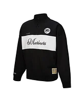 Mitchell & Ness Women's Black Seattle Mariners Quarter-Zip Pullover Top