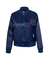 Pro Standard Women's Navy Atlanta Braves Rhinestone Satin Full-Snap Jacket