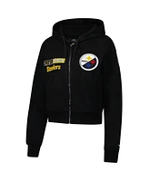 Pro Standard Women's Black Pittsburgh Steelers Split Logo Full-Zip Hoodie