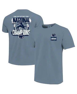 Image One Men's Navy Penn State Nittany Lions 2025 Ncaa Wrestling National Champions Comfort Colors T-Shirt