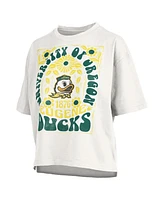 Pressbox Women's White Oregon Ducks Harmony Oversized T-Shirt