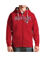 Antigua Men's Red Cleveland Guardians Wordmark Victory Full-Zip Hoodie