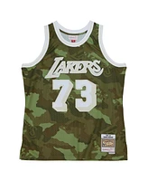Mitchell & Ness Men's Dennis Rodman Camo Los Angeles Lakers Hardwood Classics 1998/99 Ghost Green Swingman Jersey