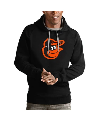 Antigua Men's Black Baltimore Orioles Victory Pullover Team Logo Hoodie