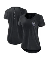 Nike Women's Heather Black Colorado Rockies Summer Breeze Raglan Fashion T-Shirt
