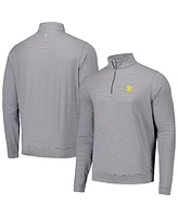 Peter Millar Men's Gray San Diego Padres Perth Sugar Stripe Performance Quarter-Zip Top