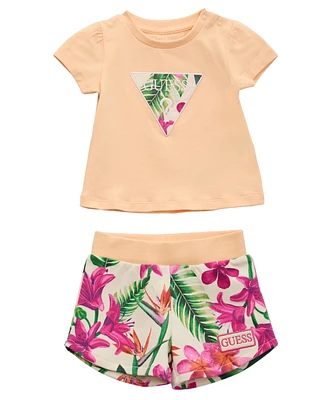 Guess Baby Girls 2-Piece T-Shirt and Printed Shorts Set