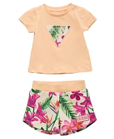 Guess Baby Girls 2-Piece T-Shirt and Printed Shorts Set