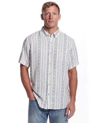 Weatherproof Vintage Men's Aztec Short Sleeve Printed Button-Down Shirt