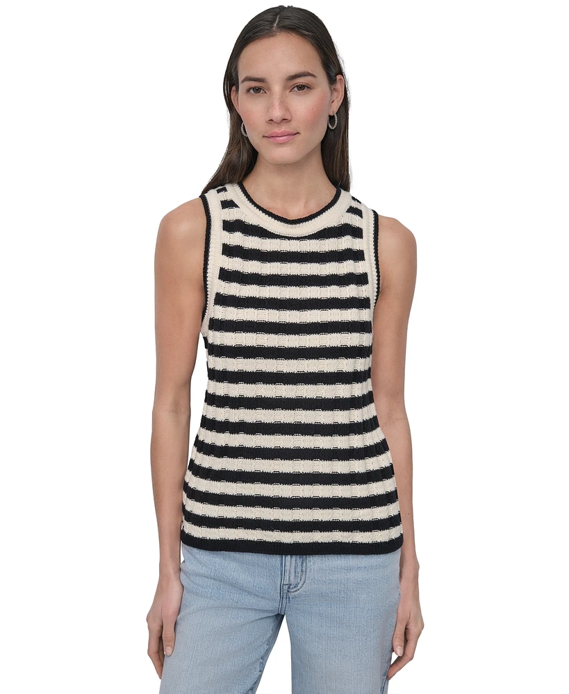 Dkny Jeans Petite Cotton Ribbed Sweater Tank Top