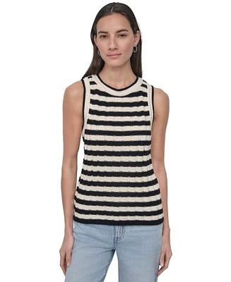 Dkny Jeans Petite Cotton Ribbed Sweater Tank Top
