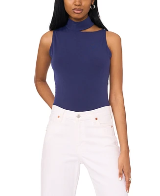 1.state Women's Mock Neck Cutout Sleeveless Top