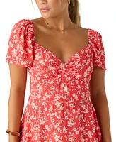 O'Neill Juniors' Carina Printed Puff-Sleeve Mini Dress