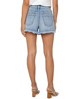 Liverpool Los Angeles Women's Christine A-Line Frayed Jean Shorts