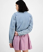 Ultra Flirt Juniors' Zip-Up Denim Jacket