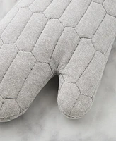 Martha Stewart Honeycomb Quilted Chambray Oven Mitt Set, 7" x 13"