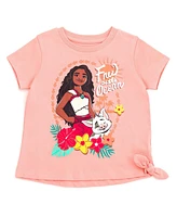 Moana Baby Girls Disney Lilo & Stitch Winnie the Pooh Disney Classics Princess Mermaid T-Shirt and Chambray Shorts Outfit Set