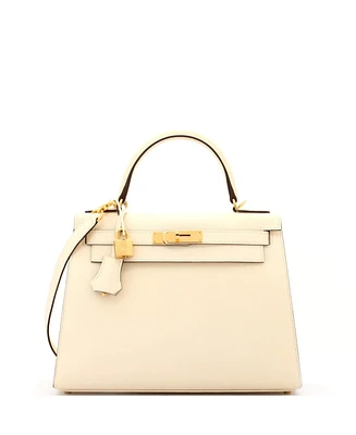 Pre-Owned Hermes Kelly 28 Handbag Light Epsom with Gold Hardware