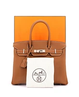 Pre-Owned Hermes Birkin 30 Handbag Brown Maurice with Palladium Hardware