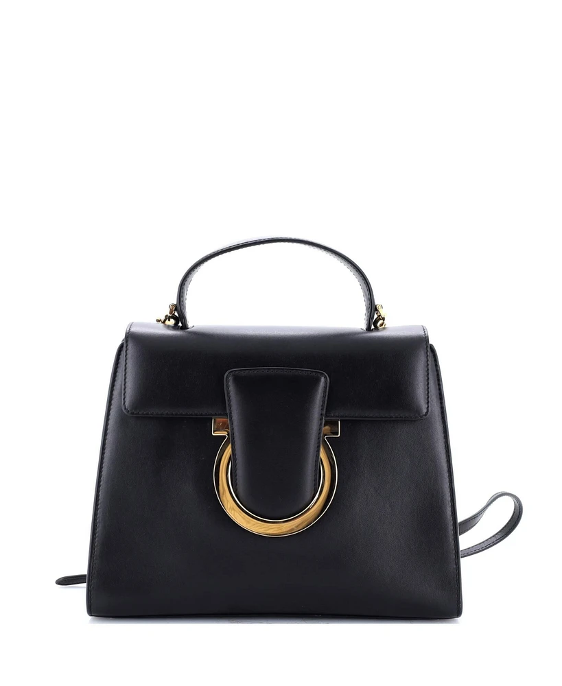 Pre-Owned Salvatore Ferragamo Medium Thalia Top Handle Flap Bag Leather