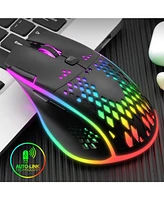 Wireless Gaming Mouse, C30 Silent Click Wireless Rechargeable Gaming Mouse, 3 Level Adjustable Dpi (black)