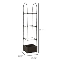 69 .75 in x 15.75 in Outsunny Raised Garden Bed with Trellis, Self-Watering Planter Box