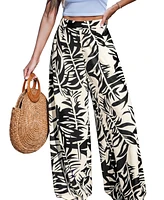 Cupshe Women's Tropical Floral Wide Leg Pants