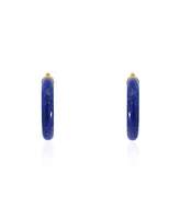 The Lovery Lapis Hoop Earrings 25 millimeters
