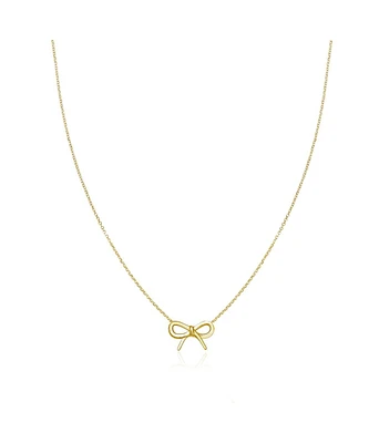 The Lovery Gold Bow Necklace 14K Gold 18 inches