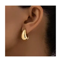 Dome Huggie Teardrop Earrings