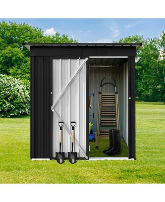 Metal garden sheds 5ftx4ft outdoor storage sheds Black