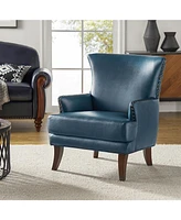 Hardamon Contemporary Leather Arm Chair with Nailhead Trim
