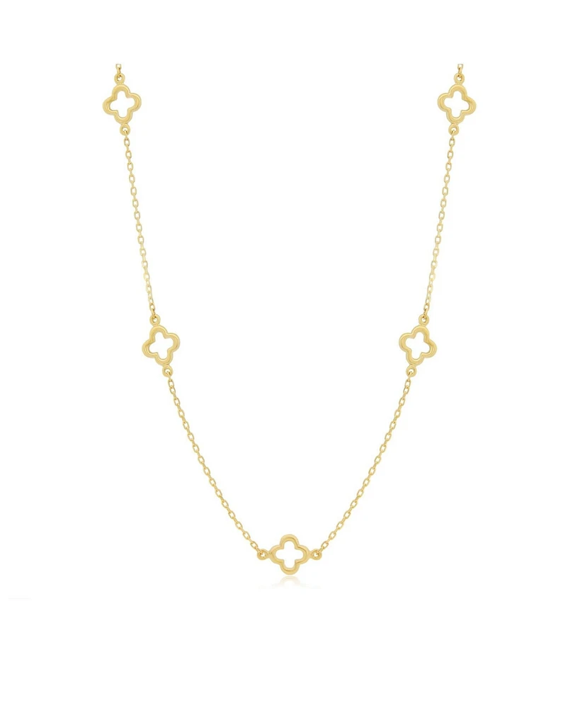 The Lovery Mini Gold Open Clover Necklace 14K Gold