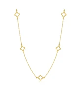The Lovery Mini Gold Open Clover Necklace 14K Gold